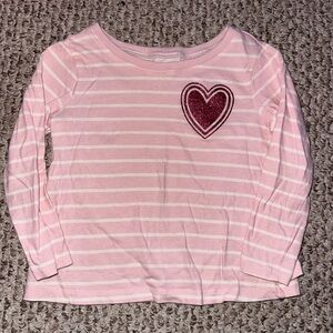 Toddler Striped Heart Long Sleeve Shirt
